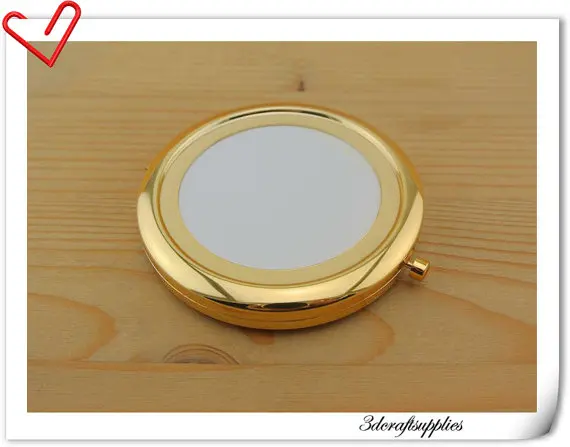 

70mm blank gold compact mirror Pock compact mirror frame gold color 100pcs/lot free shipping by express