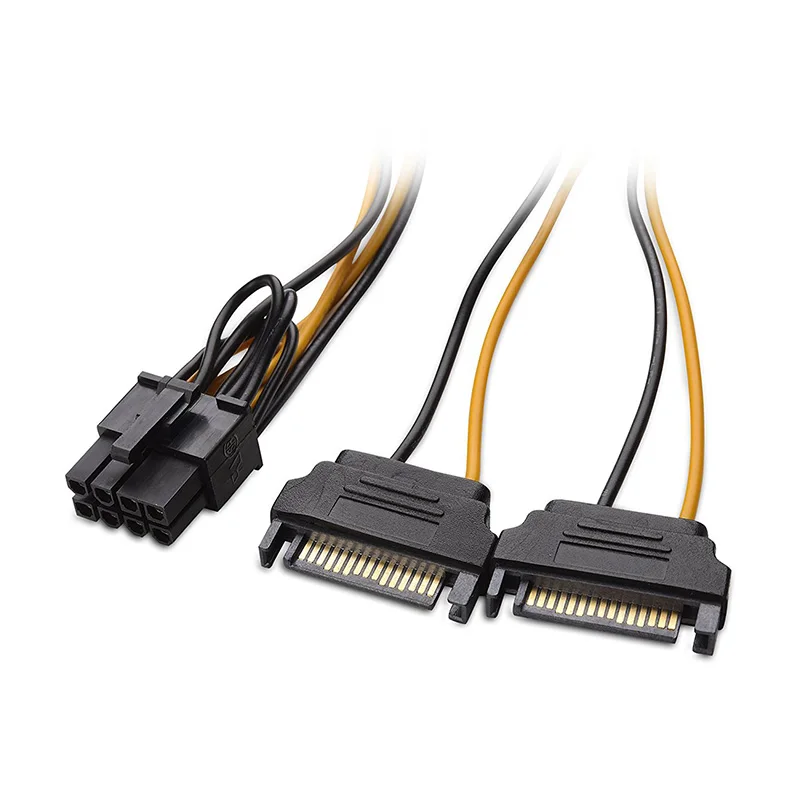 Etmakit 1 шт./5 шт. двойной 15Pin SATA штекер PCIe 8Pin(6 + 2) Мужской кабель питания для