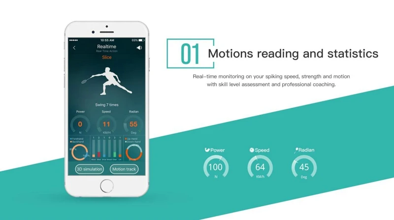 Colang xiayu 2,0 Badnton Rket Snsor Traker Mtion ализатор с Bltooth 4,0 совместим с Adroid и IS