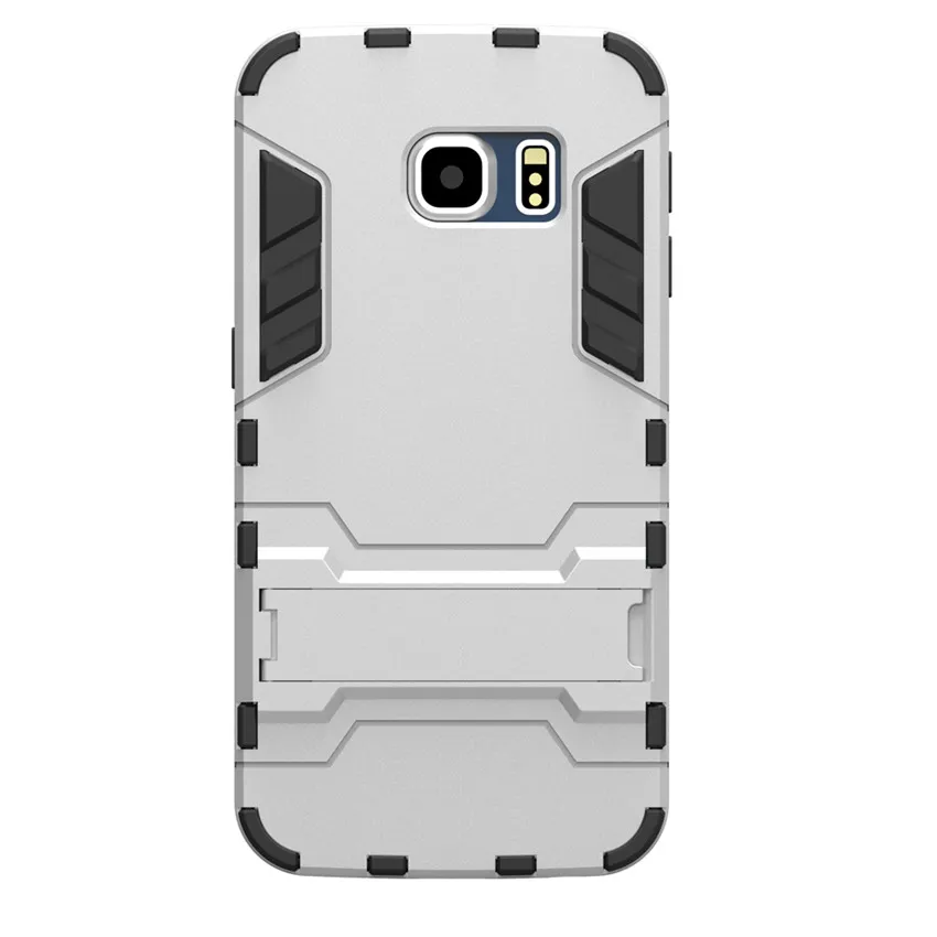 Case for Samsung Galaxy S6 Edge Hybrid Dual Heavy Duty 2 in 1 Armor Cover G9250 Phone Bags With Kickstand |