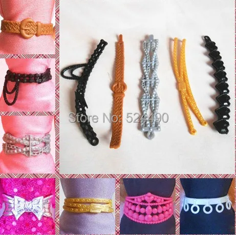 10 шт оптом смешанные разные стили модная разноцветная кукла ремни ювелирные