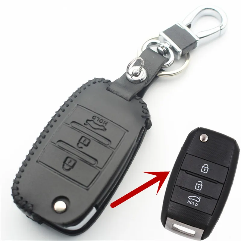 Чехол для ключей FLYBETTER из натуральной кожи для Kia KX3/RIO/Ceed/Cerato/Optima/K5/Sportage/Sorento/K2/Soul/K3/Sedona/Grand/Carnival