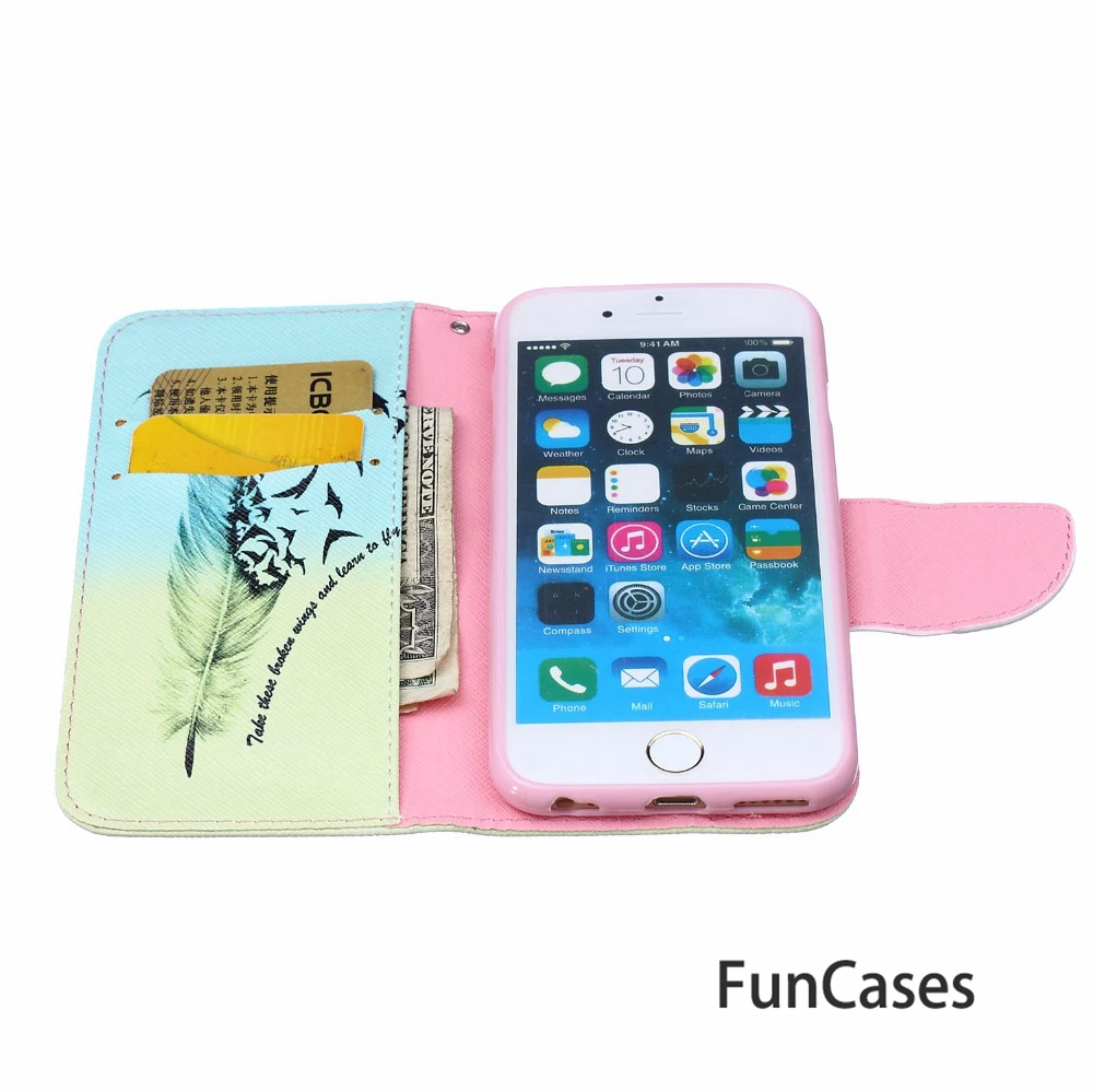 4 7 дюймов Чехол-кошелек для fundas iPhone 6s чехол coque 6 Чехол + держатели карт lphone shell phona