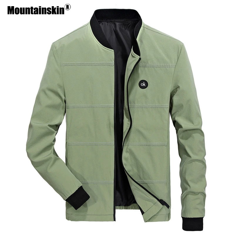Мужская куртка пилот Mountainskin Весенняя бейсбольная в стиле хип хоп приталенная