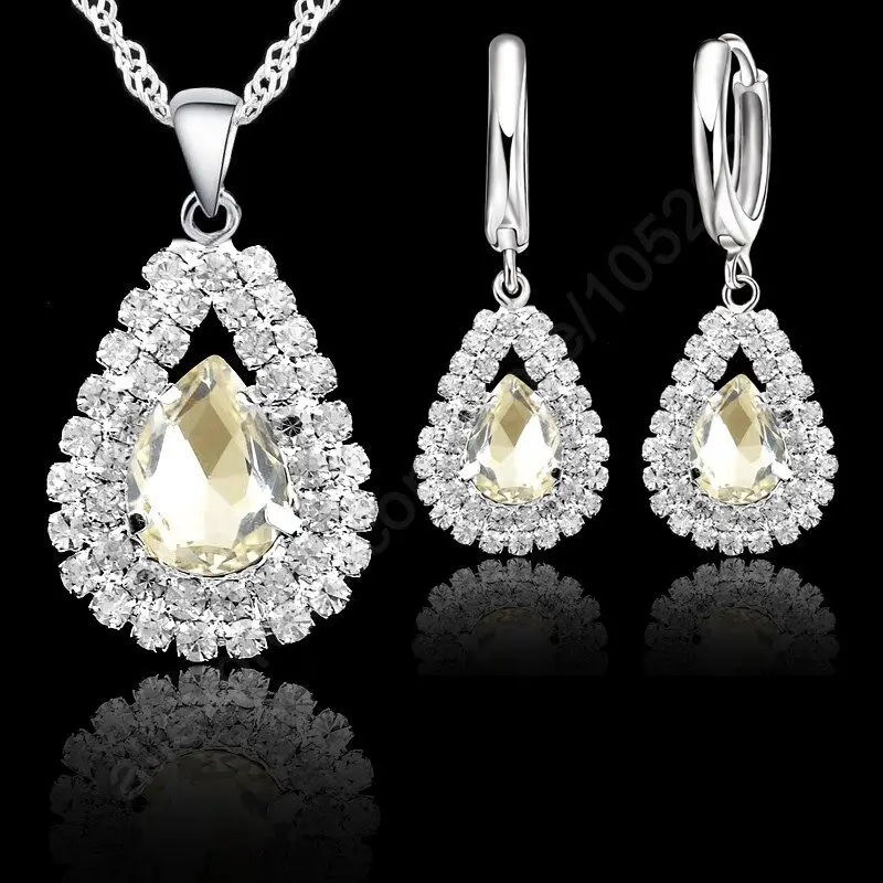 Комплект из колье и серёг серебра 925 пробы|necklace earring set|jewelry setsdrop jewelry sets |