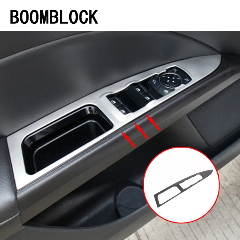 

Auto Car Styling Stainless Steel Stickers For Ford Mondeo MK5 MKV 2017 2018 Interor Windows Lifter Panel Covers Accessories