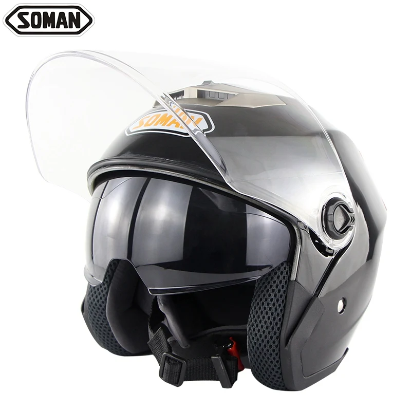 Точка утверждения двойной козырек мотоциклетный шлем Чоппер Винтаж Casco мото