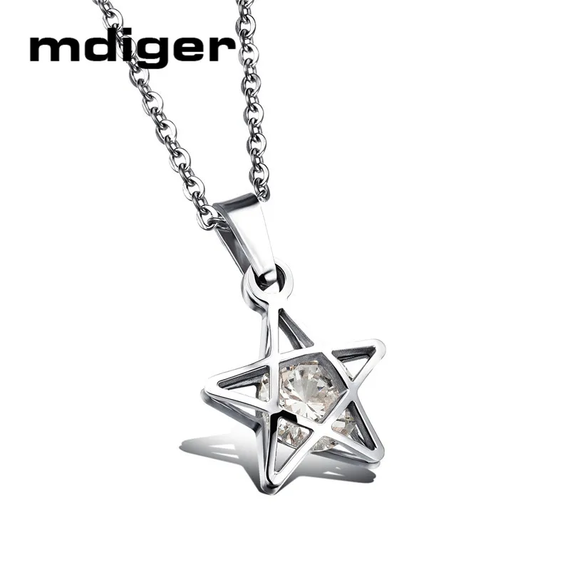 Mdiger Новинка 2017 года женские ожерелья из нержавеющей стали в форме звезды Любви