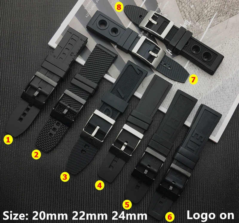 Ремешок для часов мягкий силиконовый ремешок 20 мм 22 24 | Наручные часы