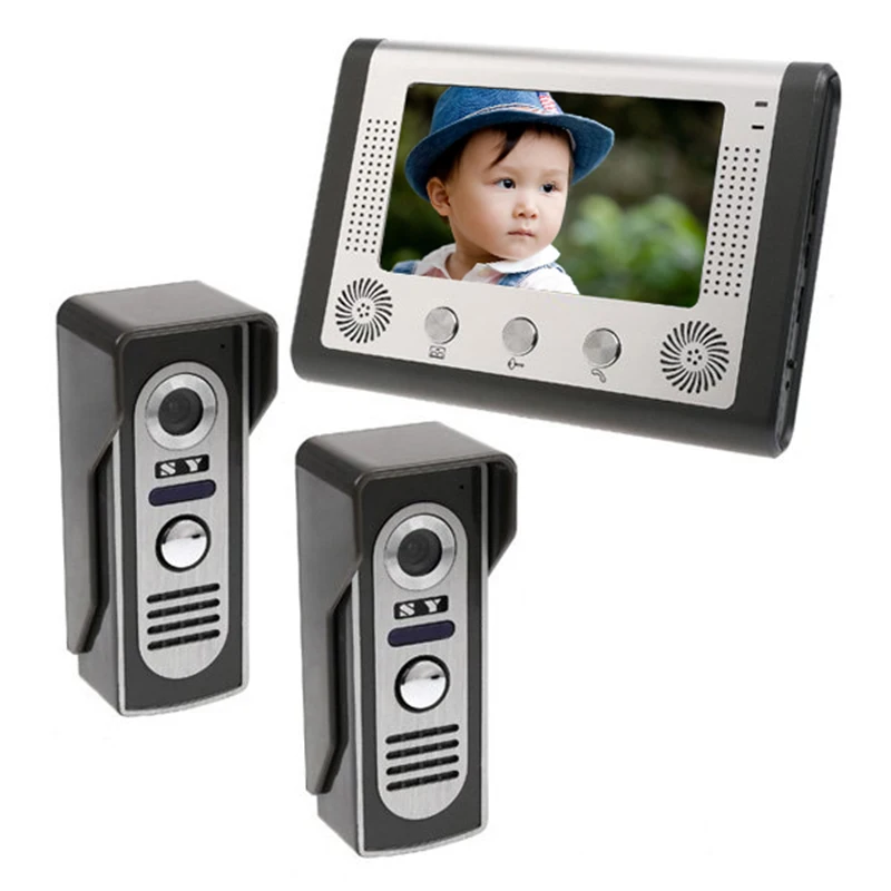 Прямая поставка с фабрики 7 &quotЖК проводной видео домофон системы комплект 2 ИК