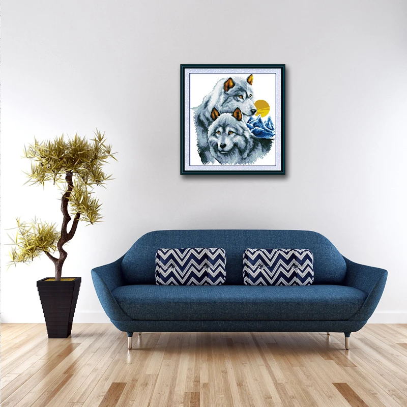 Набор для рукоделия DMC из холста с напечатанным счетом волка 14CT 11CT сделай сам