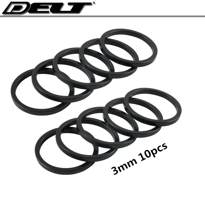 3 mm 10 pcs 5/10 шт. велосипедов MTB горный велосипед Велоспорт велосипед стебель вилка гарнитура разделительное кольцо 3/5/10 мм Для 28,6 мм диаметр черный Алюминий - Цвет: 3 mm 10 pcs