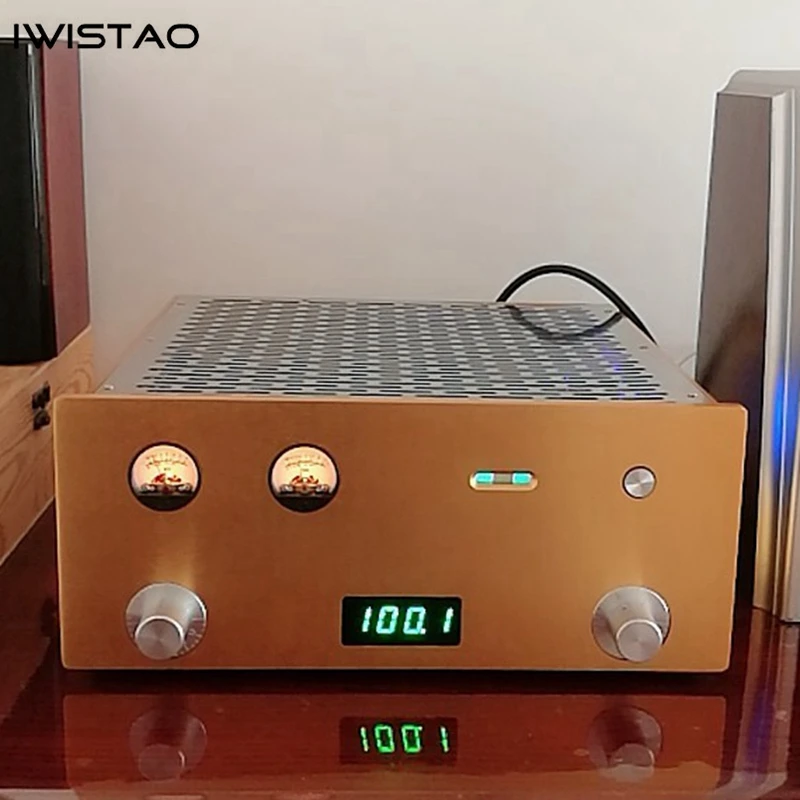 IWISTAO трубка FM стерео радио встроенный усилитель мощности 6P1 2X3,5 Вт цельное алюминиевое шасси Золото Высокая чувствительность HIFI аудио