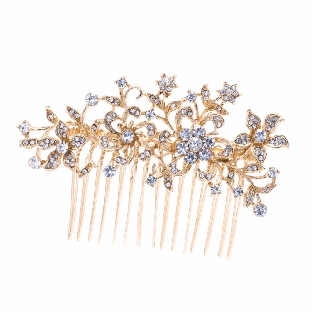 Женский гребень для волос свадьбы шпильки аксессуары с прозрачными стразами 2251R |