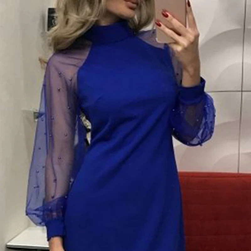 Новое Элегантное женское платье кружевное с длинным рукавом в стиле хип-хоп