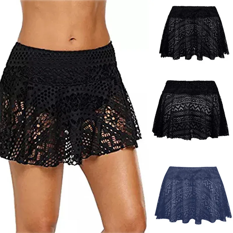 JAYCOSIN Summer Swimwear Beachwear Women Lace Crochet Skirted Bottom Beach Skirt Short Skort Swim may27#4 | Женская одежда