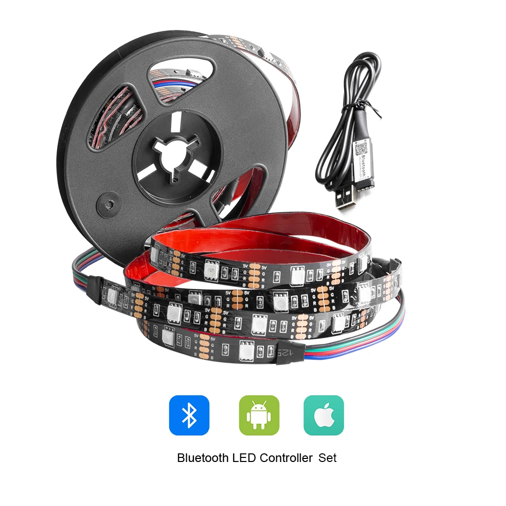 Bluetooth Controller DC5V USB Светодиодные ленты лампы 5050 гибкий RGB светодиод Подсветка 1 M 2 M 3m HD ТВ настольных ПК Экран светящаяся лента фонового освещения - Испускаемый цвет: Bluetooth Controller