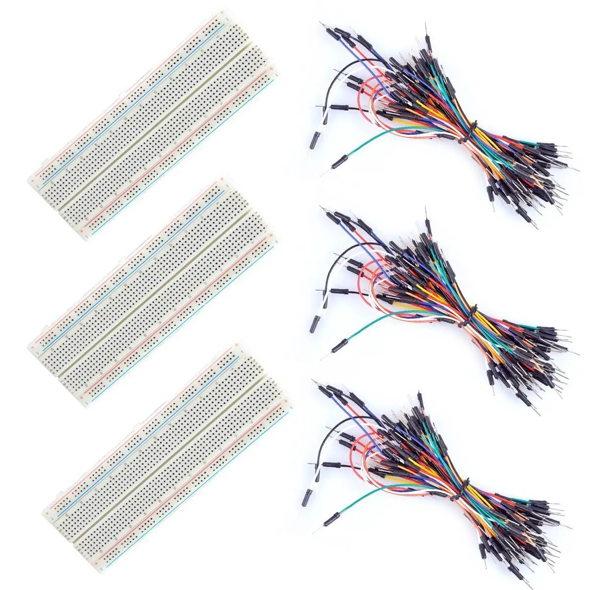

3 Pcs 830 point Proyotype Solderless Pcb Breadboards With 3 Tie Jumper Wires For Arduino