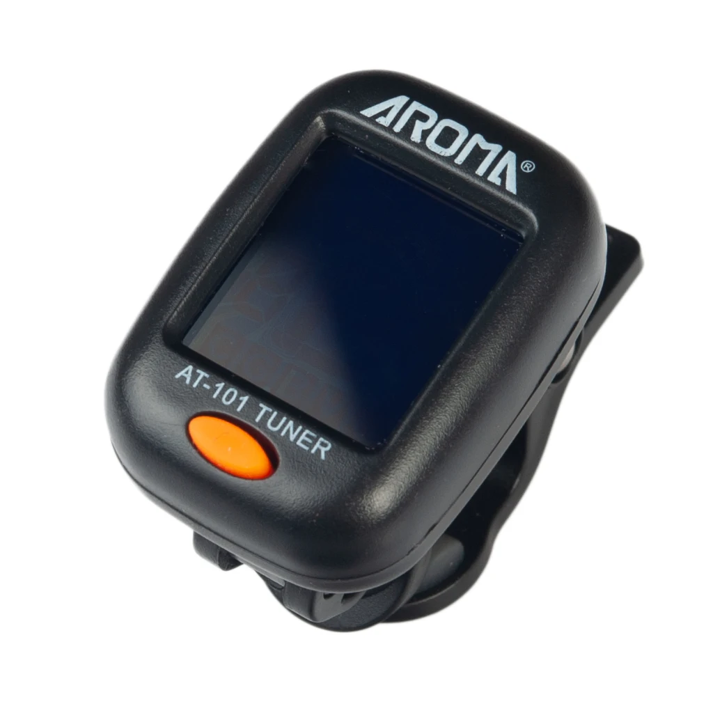 Электрический гитарный тюнер AROMA AT 101 цифровой поворотный с зажимом на экране