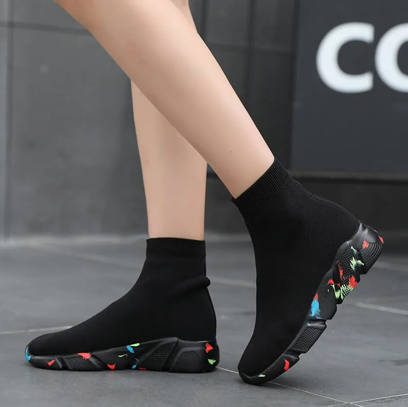 Новые уличные женские носки кроссовки дышащие эластичные трикотажные унисекс