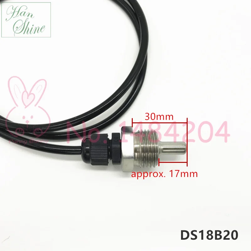DS18B20 цифровой датчик температуры BSP G1/" нить 20 50 100 мм Зонд 1 м ПВХ 3-провод с сердечником SUS304 из нержавеющей стали в виде ракушки детектор
