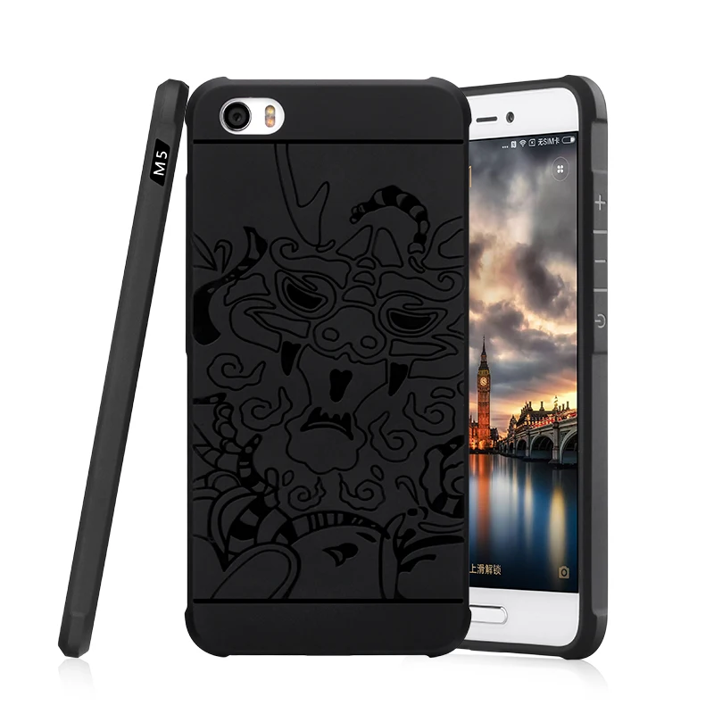 Case For Xiaomi Mi 4 Note 2 Pro 3s Mix Max 5s Plus M5 4C Cover 3D Carved Dragon Matte Soft TPU 4X 5x 6 |