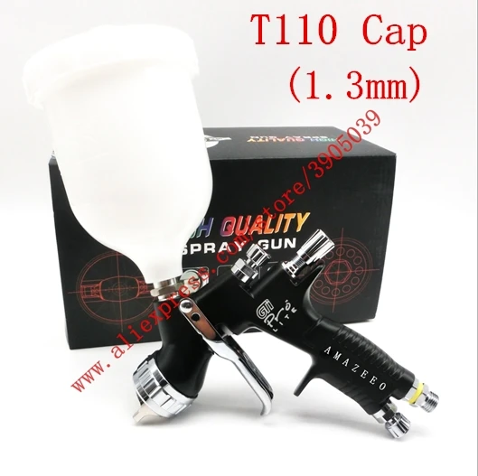 T110 1.3mm Высокое качество, профессиональный Gti pro lite, золотой краскопульт TE20/T110, 1,3 мм, сопло, распылитель, краскопульт, Воздушный Распылитель на водной основе - Цвет: T110 1.3mm