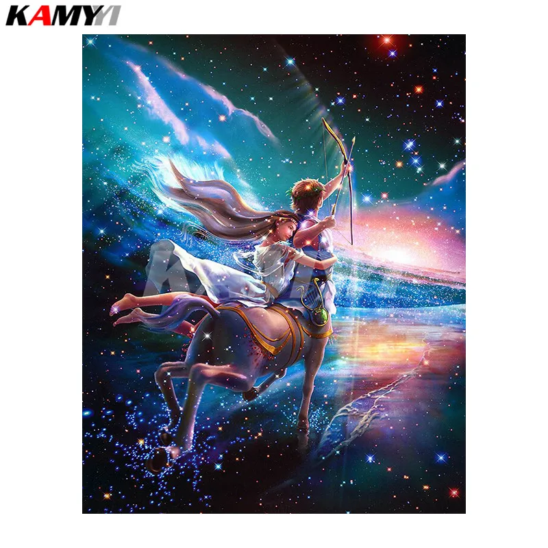 

Twelve Zodiac Sagittarius 5D DIY Diamond painting Cross stitch Full Square Diamond embroidery full Round Diamond mosaic Home DD