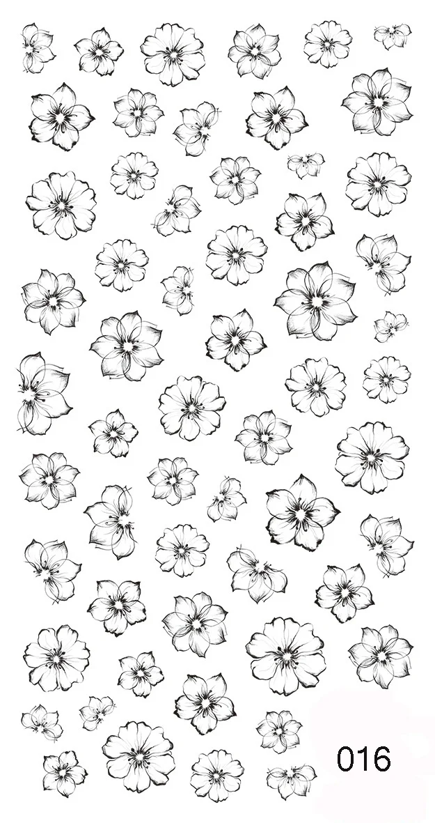 1 лист 3D украшения маникюрный стикер для дизайна ногтей Бабочка Цветы дизайн на