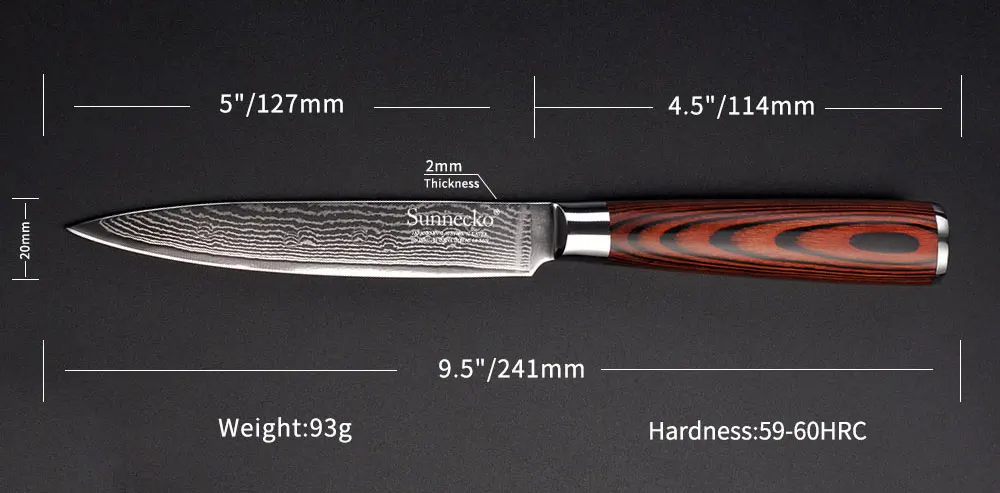 SUNNECKO 3 шт. Кухня Набор ножей, универсальный нож и нож шеф повара нож Santoku Ножи режущие иструменты 73-Слои японской дамасской VG10 Сталь Pakka деревянной ручкой