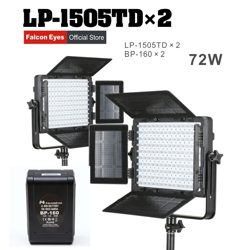 

freeship 2XLot 75W LED Panel Photography Video Light Panel Dimmable LED Studio light LP-1505TD with 2XLot battery BP-160