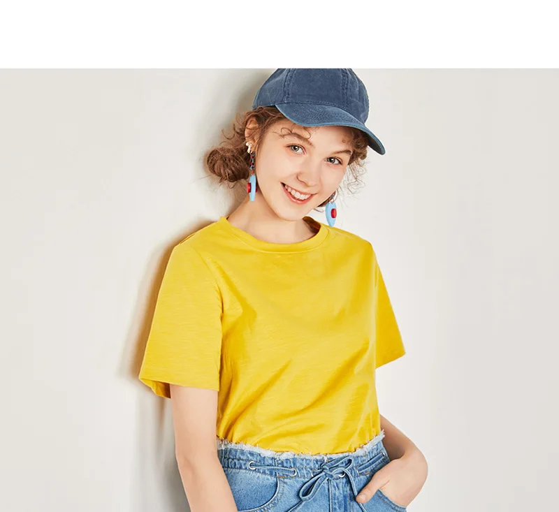 SEMIR, женская футболка, одежда с круглым вырезом, короткий рукав, женская футболка, хлопковые топы, mujer verano,, Повседневная летняя модная футболка