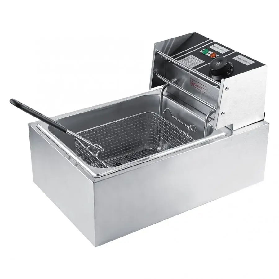 6 л Электрический Глубокий Fryer из нержавеющей стали с корзиной для коммерческого домашнего использования 220-240 в разъем AU