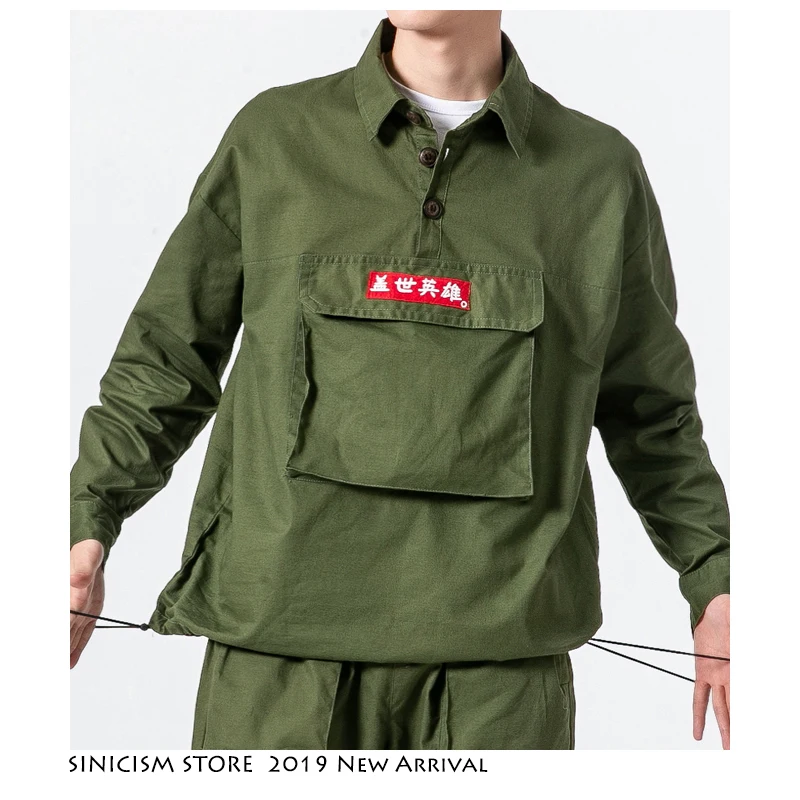 Sinicism магазин Весенняя мужская куртка 2019 Streewear хлопковые льняные свободные куртки