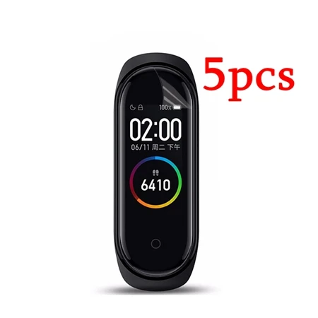 5pcs band 4 film Ремешок для xiaomi mi Band 4, камуфляжный силиконовый ремешок на запястье, сменный ремешок для xiaomi mi band 3/4, умный браслет, браслет с принтом - Цвет: 5pcs band 4 film