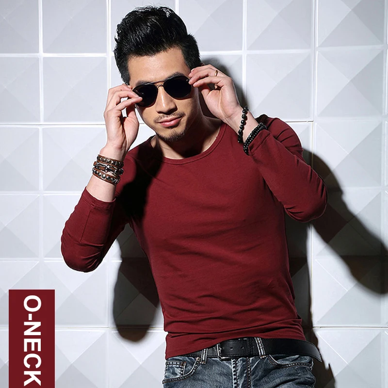 2017 брендовая футболка Для мужчин Новинка весны! Модное платье с О-образным