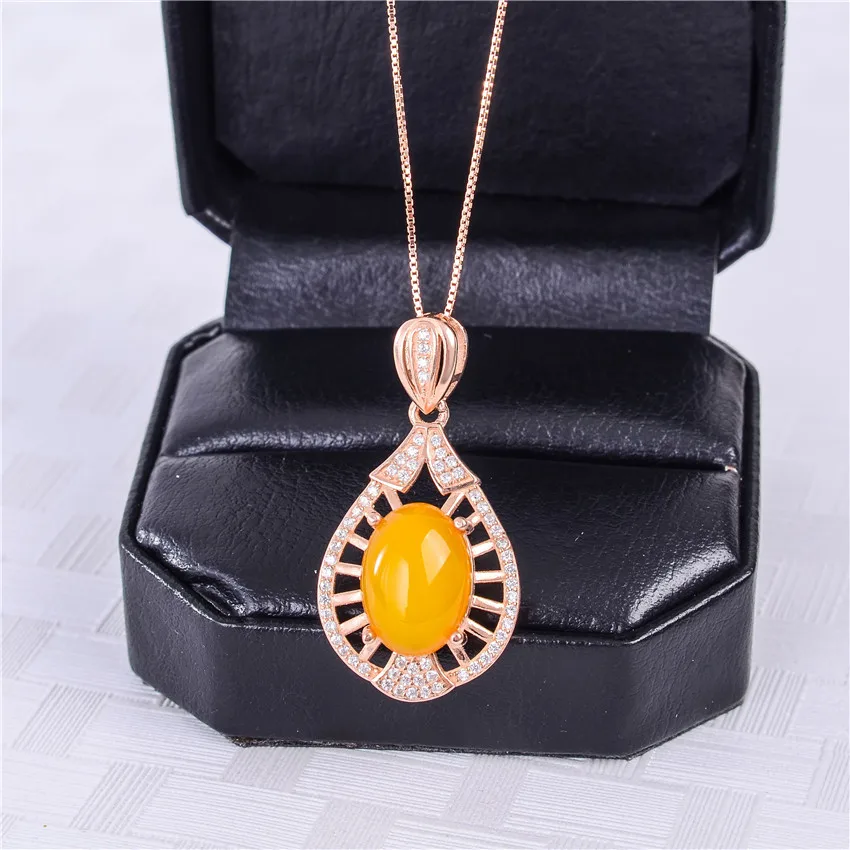 Женское ожерелье из серебра 925 пробы с халцедоном 4 карата|fine jewelry|box necklacebox box |