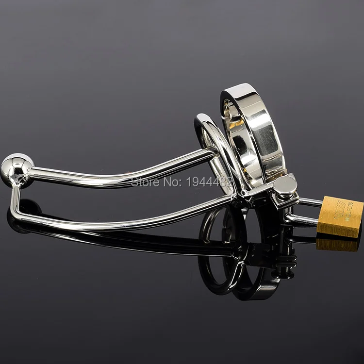 Мужской Пояс верности с уретральным звуком кольцо для пениса из нержавеющей