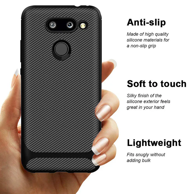 for LG G8 V50 K40 K50 Q60 ThinQ Case Soft Silicon Back Cover Carbon Fiber TPU Shockproof For K12 Plus Stylo 5 Phone Cases |