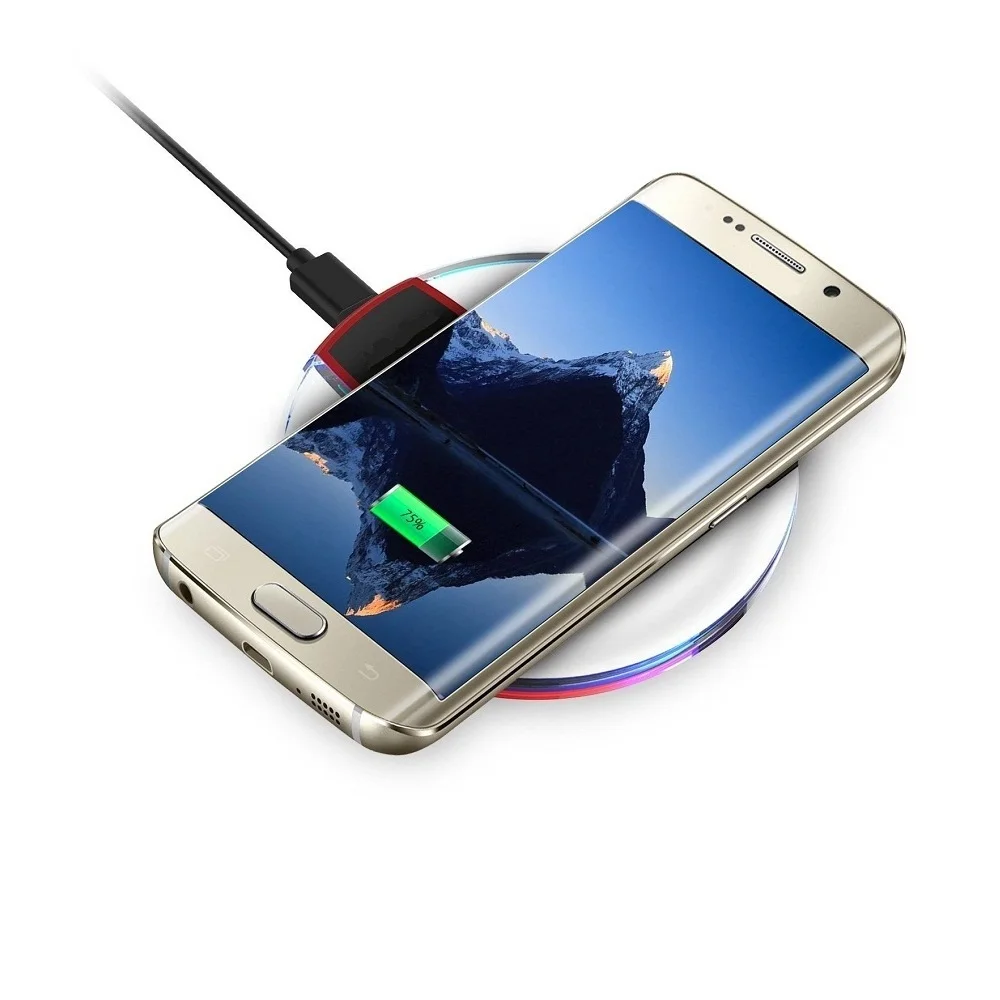 Qi Беспроводное зарядное устройство для samsung Galaxy S9 S8 Plus ультра-тонкий кристалл Быстрая зарядка для iPhone XS MAX X 8 Plus мобильный телефон