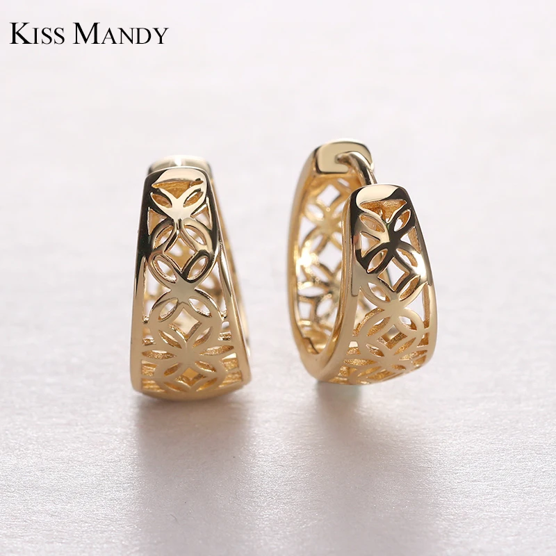 Женские серьги гвоздики с вырезами KISS MANDY элегантные ювелирные украшения