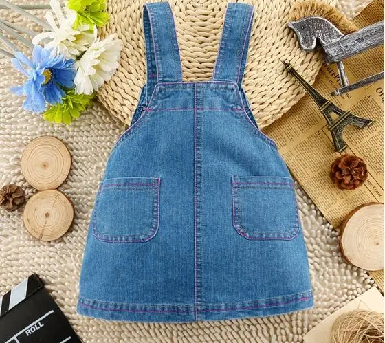 2016 новое платье с поясом для маленьких девочек джинсовые платья принцессы Одежда