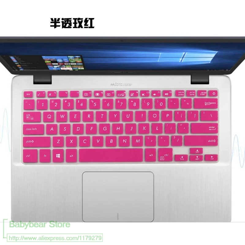 rose 14 дюймов клавиатура защитное покрытие для Asus Vivobook 14x407 мкФ A407UF A411UF X411 X407 PU404 TP401NA/CA TP410 P5440 М ноутбук - Цвет: rose
