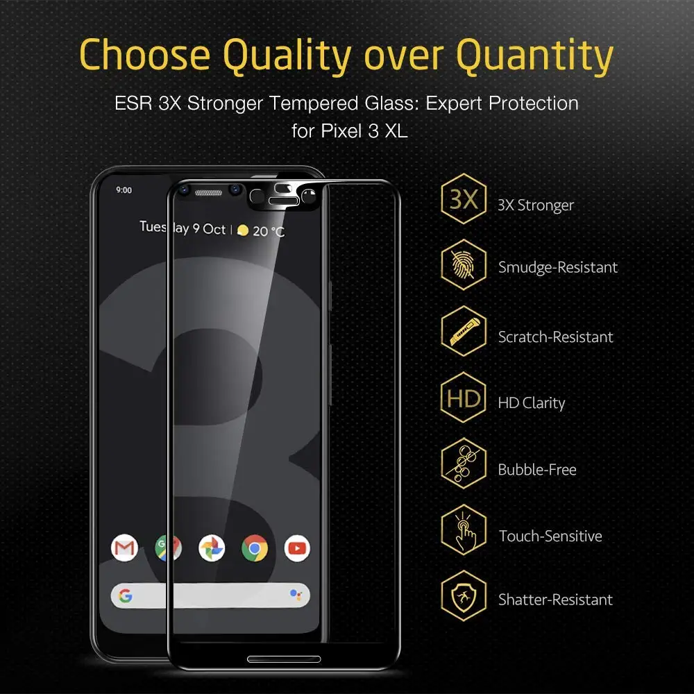 Для Google Pixel 3 XL глянцевое 5D изогнутое углеродное волокно мягкий край закаленное