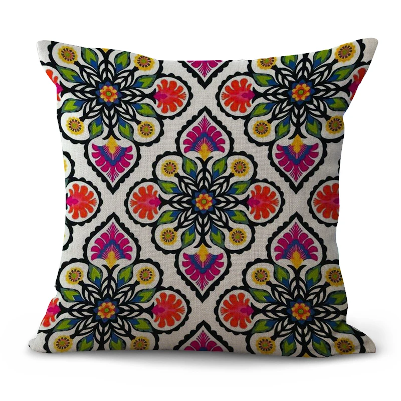 Новинка Модный чехол для подушки с цветочным рисунком хлопковая льняная