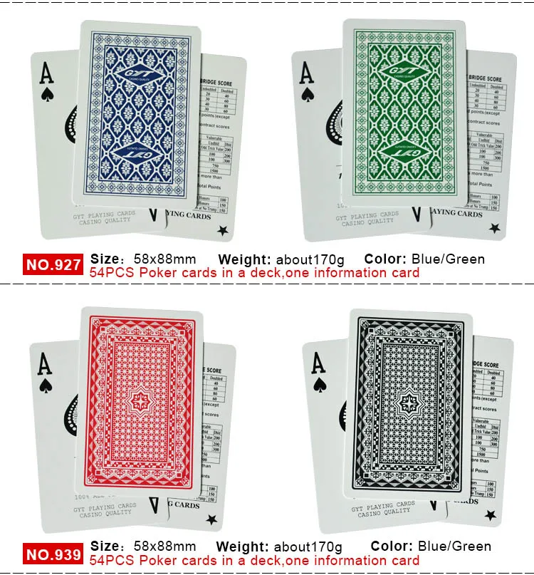 GYT пластиковая игральная карта Texas Hold'em Poker игральная карта черный Джек настольная игра водонепроницаемая высокое качество