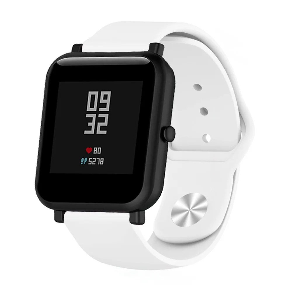 Универсальный силиконовый ремешок для часов для Xiaomi Huami Amazfit Bip BIT PACE Lite, Молодежный сменный спортивный браслет 20 мм, ремешок на запястье