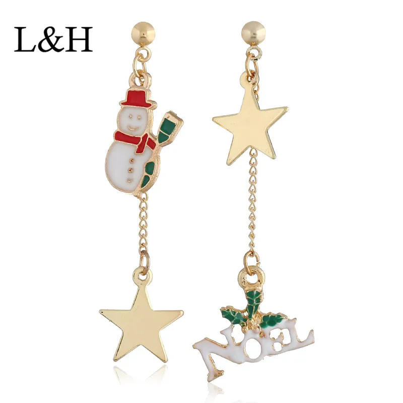 L &amp H 2018 новые женские рождественские длинные висячие серьги Бохо классические
