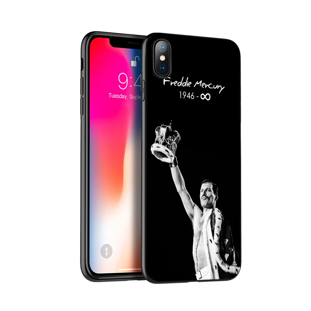 Черный чехол ТПУ для iphone 5 5s se 6 6s 7 8 plus x 10 силиконовый чехол для iphone XR XS 11 pro MAX чехол Фредди Меркури Queen band