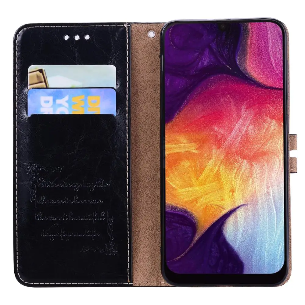 Для Samsung Galaxy A10 A30 A40 A50 A70 M10 M20 M30 откидная задняя крышка из искусственной кожи